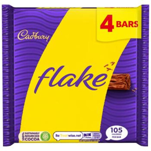 Cadbury Cadbury Flake Chocolate Bar 4 Pack Multipack 80g