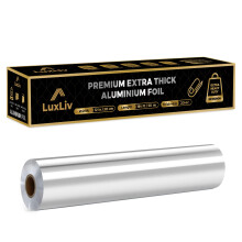 LuxLiv 50m Premium Heavy Duty 20 Micron Thick Kitchen Foil Catering Aluminium Tin Foil Roll - 30cm Wide
