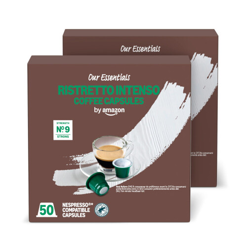 by Amazon Ristretto Intenso Plastic Coffee Capsules Nespresso Compatible Da