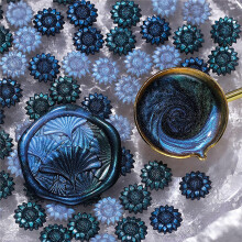 Siegel wax beads with flowers for sealing wedding invitations, 100 pieces