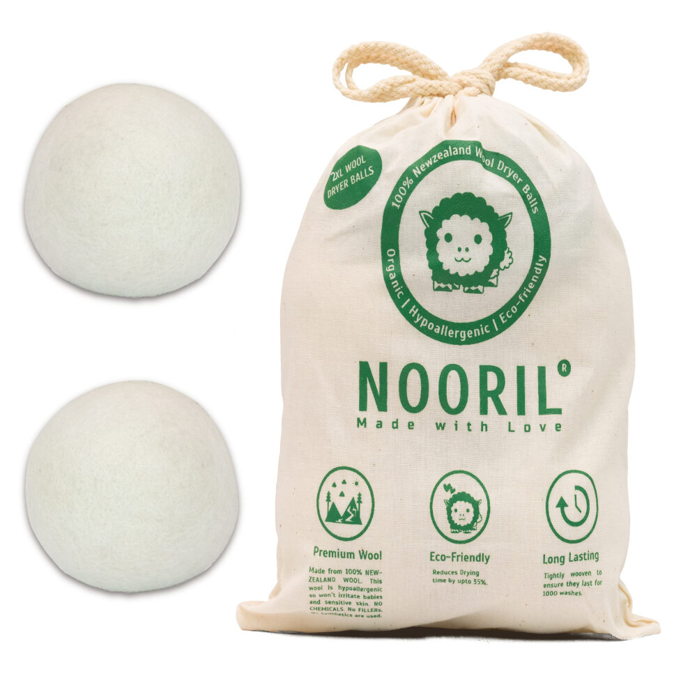 Nooril Tumble Dryer Balls Pack Of 6 Handmade Reusable Organic Wool Laundry