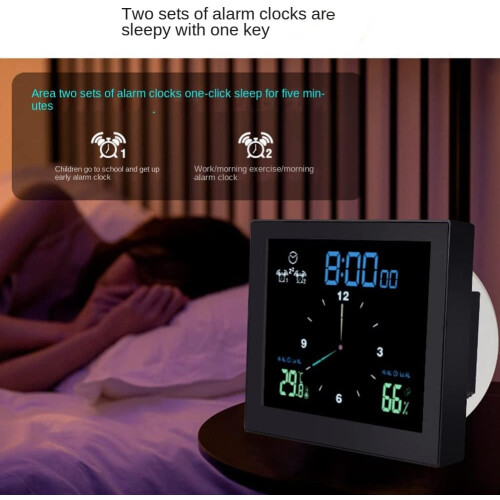Wall Clock Waterproof Bathroom Digital Shower Clock With 12/24 Hour Display Easy Read White 2