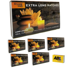 5 Boxes of Bryant May Extra Long Matches ABL Supplies Matchbox