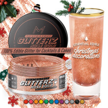MONÉGASQUE Rose Gold Edible Glitter for Drinks 10g Cocktail Shimmer for Dr