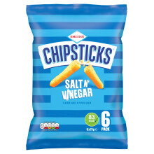 Chipsticks Salt Vinegar Multipack Crisps 6 x 17g