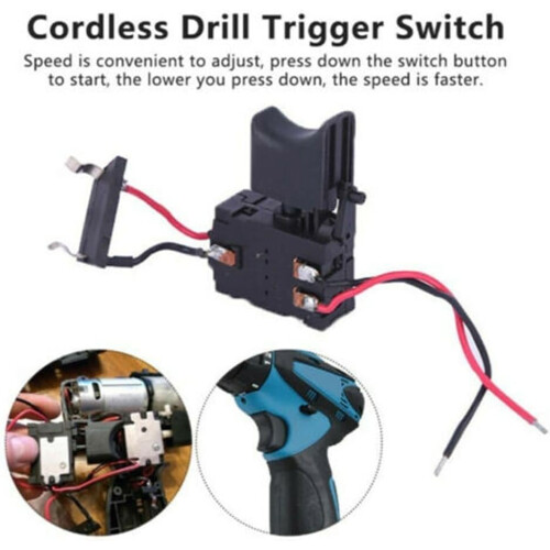 Cordless Drill Trigger Switch with Speed Control and LED Light, 16A 7.2V24V Replacement 2
