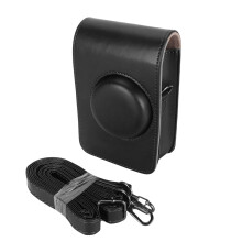 Vintage kameraetui PU lædertaske til Fujifilm Instax Mini kompatibel vandtæt PU udvendig blød og ridsefast justerbar skulderrem fli