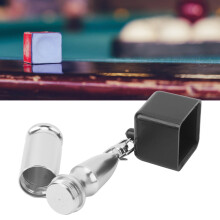 Pool Cue Tip Tool 4 in 1 Chalk Holder & Pricker Silver/Black for Billiards