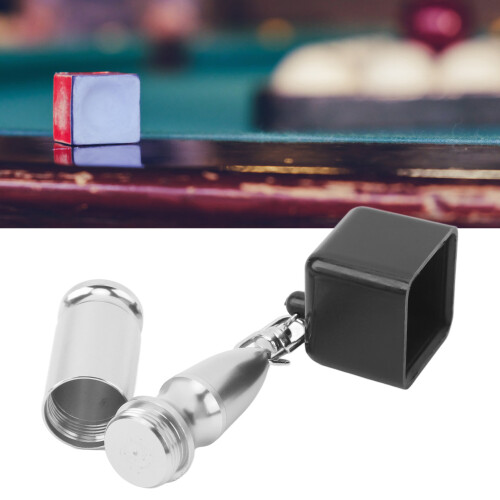 Pool Cue Tip Tool 4 in 1 Chalk Holder & Pricker Silver/Black for Billiards