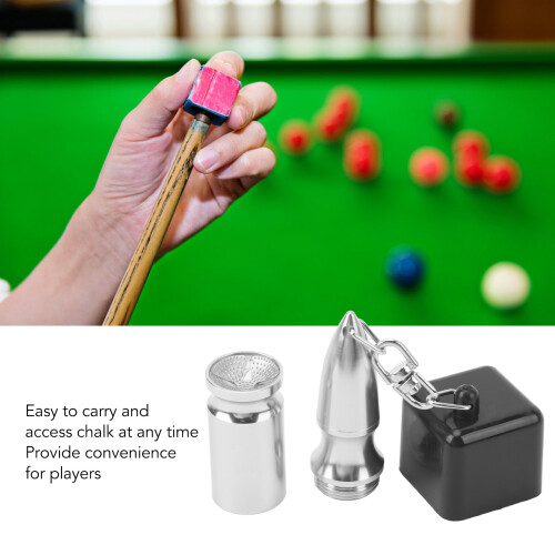 Pool Cue Tip Tool 4 in 1 Chalk Holder & Pricker Silver/Black for Billiards 2