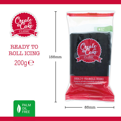 Create A Cake Ready To Roll Icing  Black Fondant Icing  Palm Free Sugar Pas 2