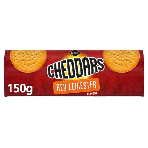 JACOBS Cheddars Red Leicester Flavour Cheese Biscuits 150 g Pack of 4