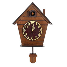 Wooden Cuckoo Clock, 12Inch Vintage Pendulum, Antique Style Living Room Clock, Dining Room Clock