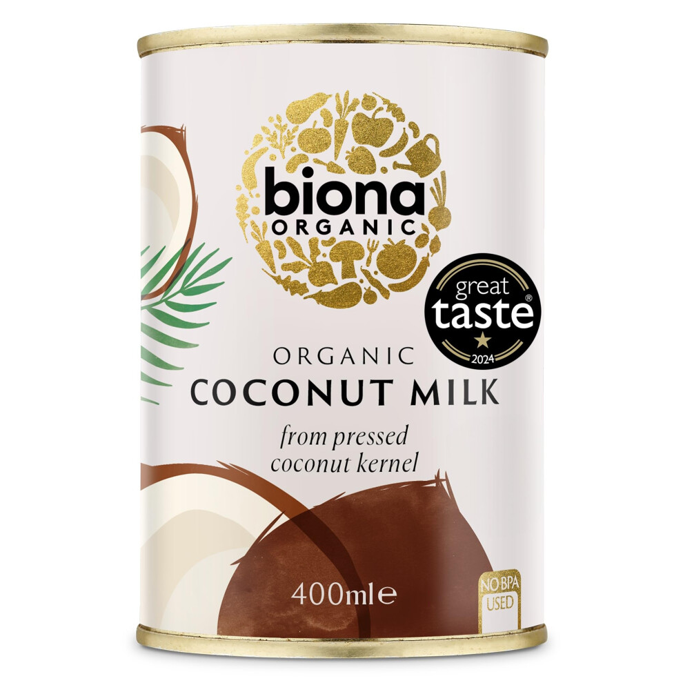 Biona Organic Coconut Milk 400 Ml Pack Of 6 Great Taste Award 2024 Winner