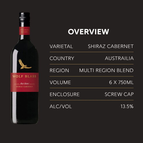 Wolf Blass Red Label Shiraz Cabernet 6 x 750ml 2
