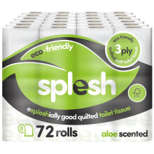 Splesh by Cusheen Toilet Roll 72 Rolls  Aloe Vera Scent Bulk Family Pack  S