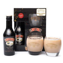 Baileys Gift Set - Irish Cream Liqueur 20 cl, 2x Branded Glasses - Official Licensed Baileys Miniature and Tumbler Glass Gifts - Luxury Alcohol Gift