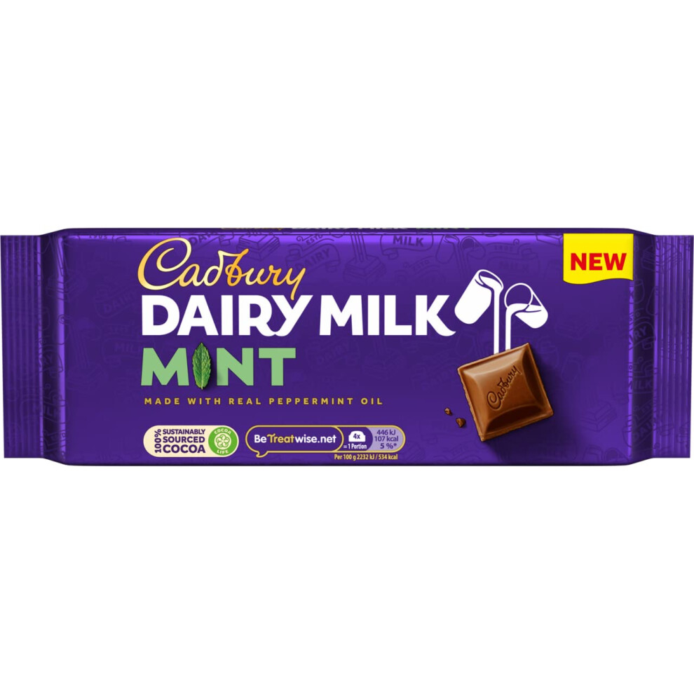 Cadbury Dairy Milk Mint Chocolate Bar 180G