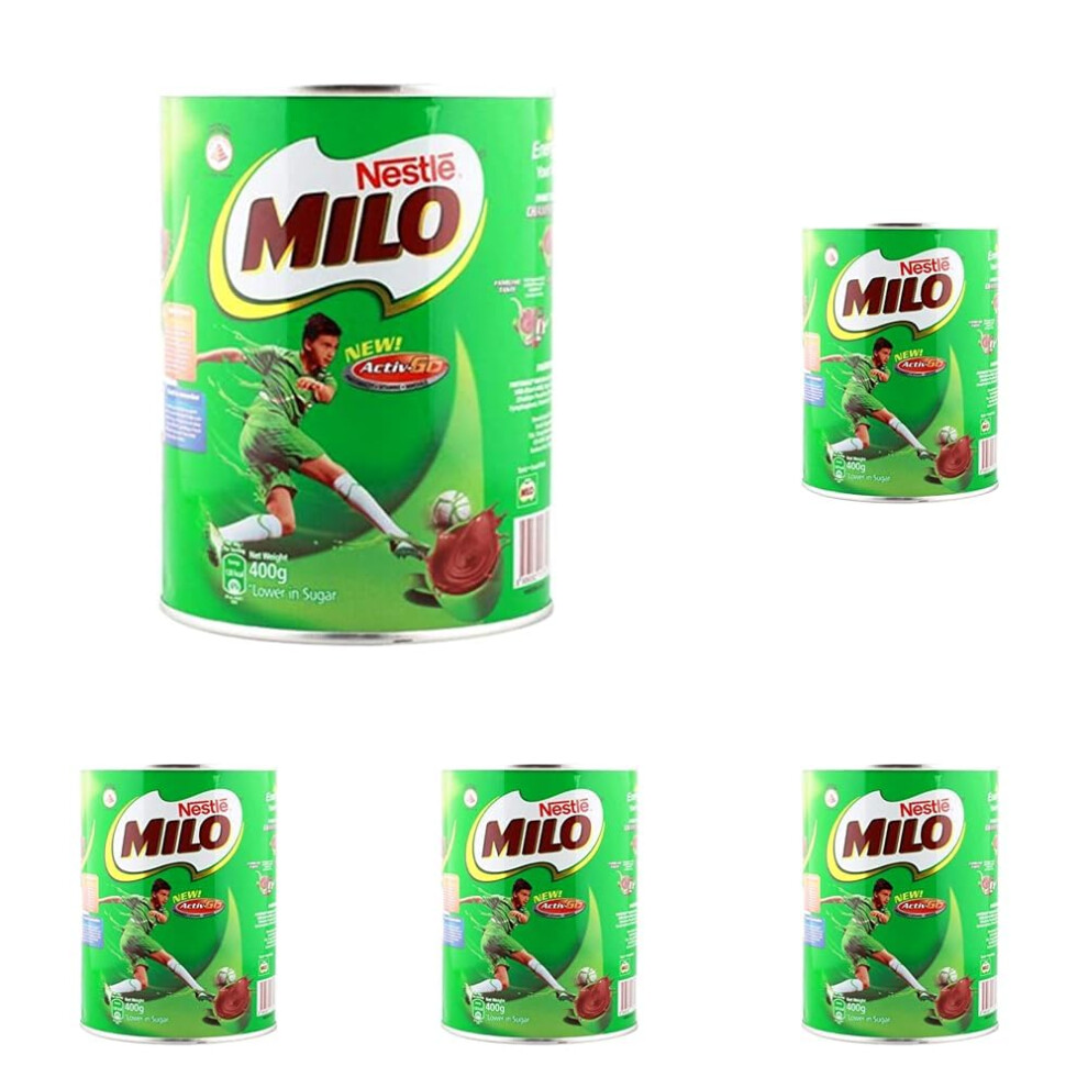 Milo Instant Malt Chocolate Drinking Powder Tin 400G Pack Of 5