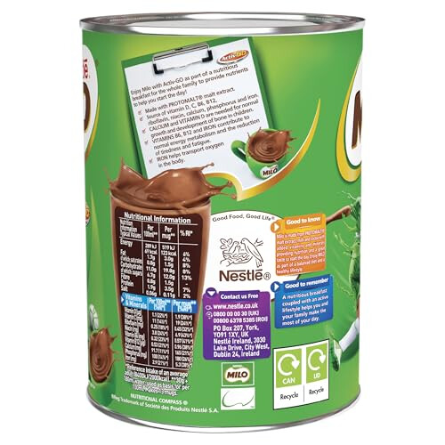 Milo Instant Malt Chocolate Drinking Powder Tin  400g Pack of 5 1