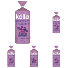 Kallo Blueberry  Vanilla Corn  Rice Cakes Wholegrain Low Fat Healthy Snacks