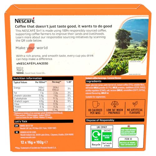 Nescafe NESCAFÉ 3 IN 1s Caramel 1 Pack 12 Drinks 1