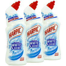 Harpic White  Shine Toilet Bleach Gel Original Scent Pack 3 x 750 ml Kills