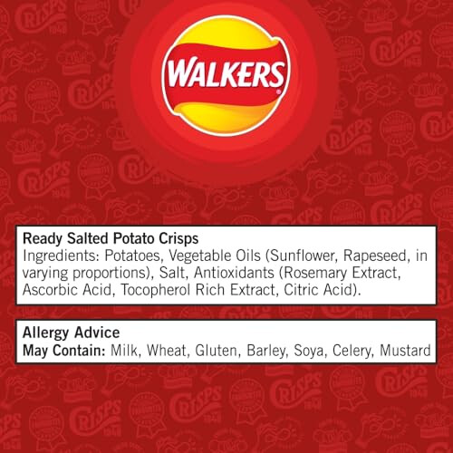 Walkers Walkers Ready Salted Multipack Crisps 6x25g 2