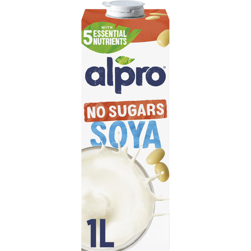 Alpro Soya No Sugars Plantbased Long Life Drink Vegan Dairy Free 1L