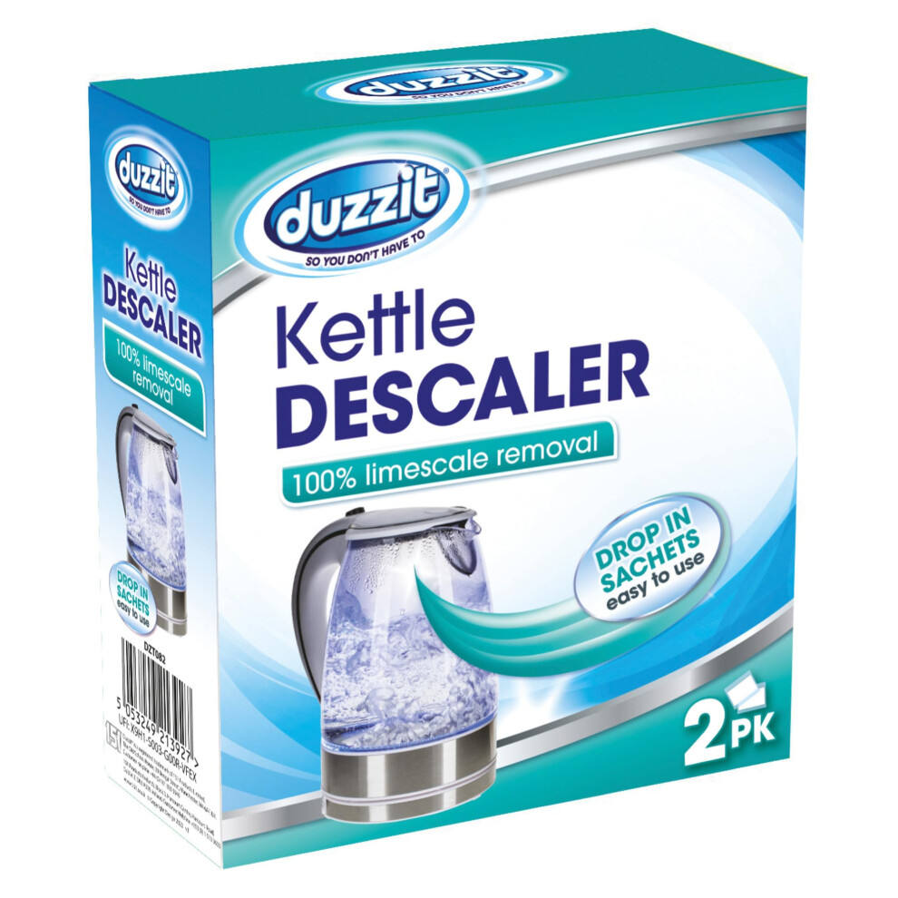Duzzit Kettle Descaler Limescale Remover Easy To Use Drop In Sachet Pa Blue