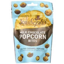 Joe Sephs Milk Chocolate Popcorn Bites 63g Crunchy popcorn with a soft ch