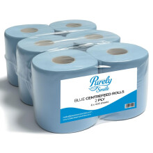 Blake White Centrefeed Blue Rolls 6 Pack Purely Smile 2 Ply Tissue Roll f