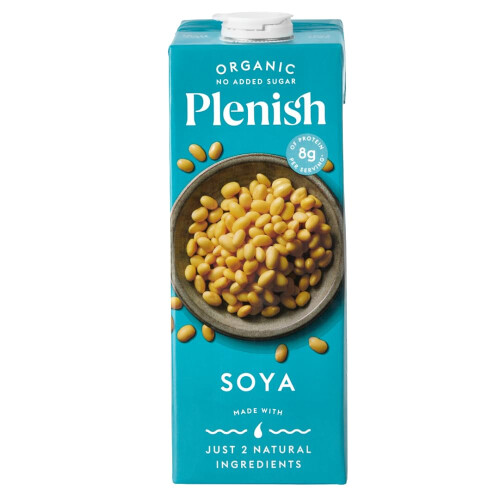 Plenish Organic Unsweetened Soya Milk 1L (pack 1