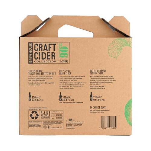 Brewhouse Craft Cider Selection complete with Chalice Glass and 3x330ml Bot 2