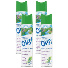 Oust Odour Eliminator Aerosol Air Freshener Outdoor Scent 300ml Pack of 4