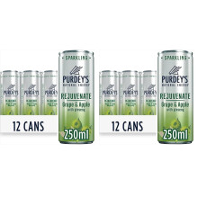 Purdey's Rejuvenate Natural Energy Drink 12 x 250 ml Cans Pack of 2