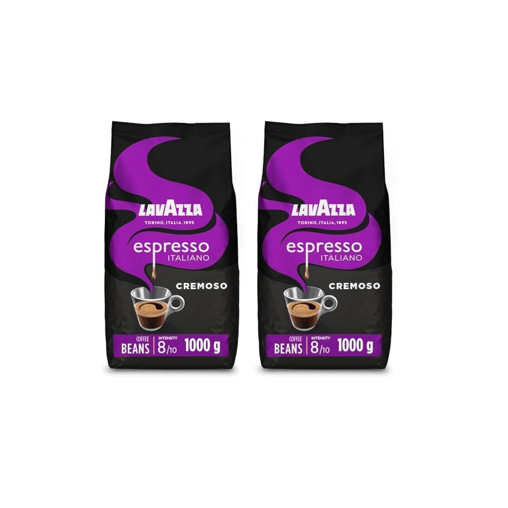 Lavazza Espresso Cremoso, 100% Arabica Medium Roast Coffee Beans, 1Kg Pack (Pack Of 2)