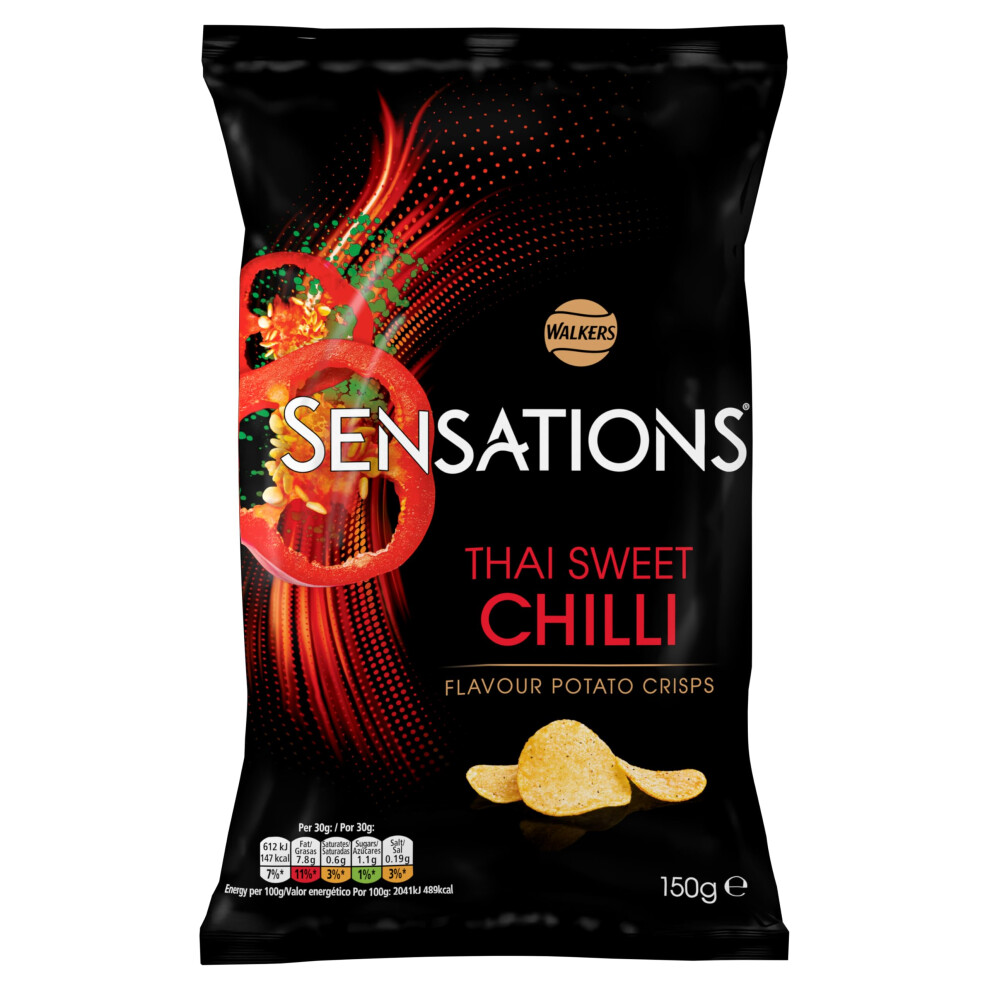 Sensations Walkers Thai Sweet Chilli Sharing Bag Crisps 150G
