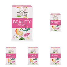 Ahmad Tea Natural Benefit Tea Peach Carob Rose Petals Beauty Infusion 20