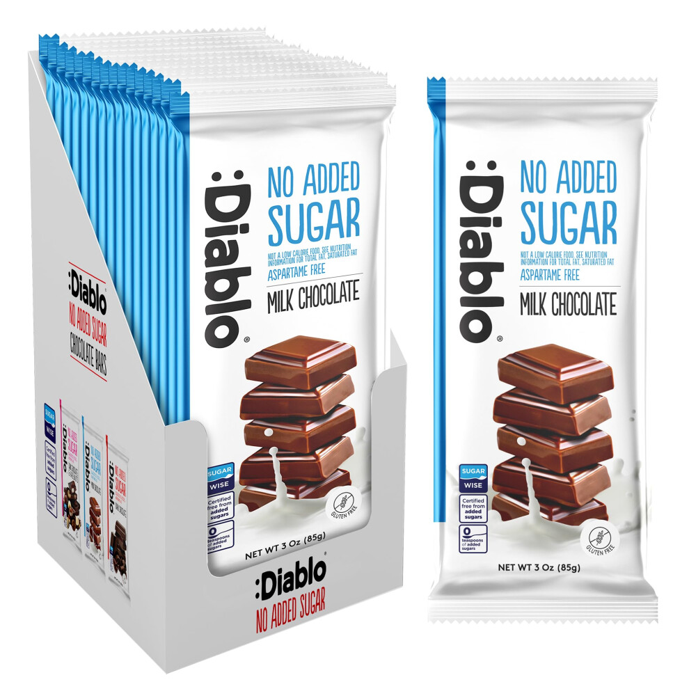 :Diablo Diablo Milk Chocolate Maltitol Sweetened Gluten Free No Added Sugar Chocol