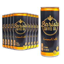 Barista Coffee Co Medium Roast Caramel Latte Iced Coffee Drink Tin Can Rea