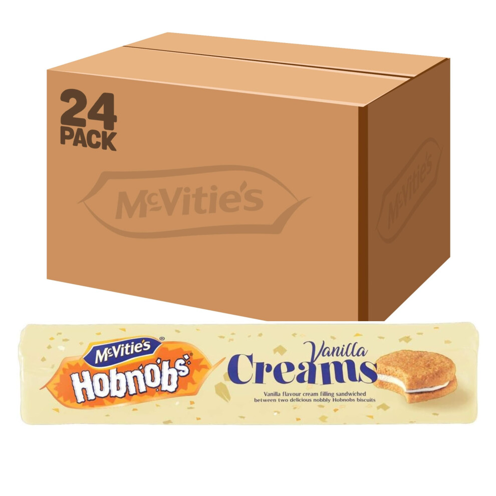 Mcvitie's Hobnobs Oaty Creams Vanilla Flavoured Biscuits 160G Pack Of 24