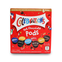 Celebrations Hot Chocolate Dolce Gusto Compatible Pods - Twix, Mars, Bounty, Snickers, Galaxy, Malteser, Milky Way & Galaxy Caramel Capsules - 1 Box,