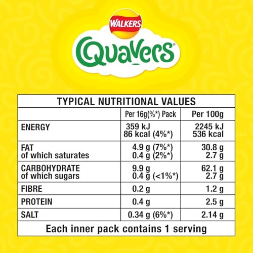 Walkers Walkers Quavers Cheese Multipack Snacks Crisps 20x16g 1