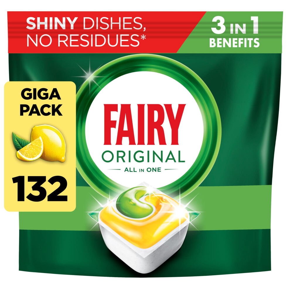 New Fairy Allin1 Dishwasher Tablets Bulk 132 Tablets Lemon