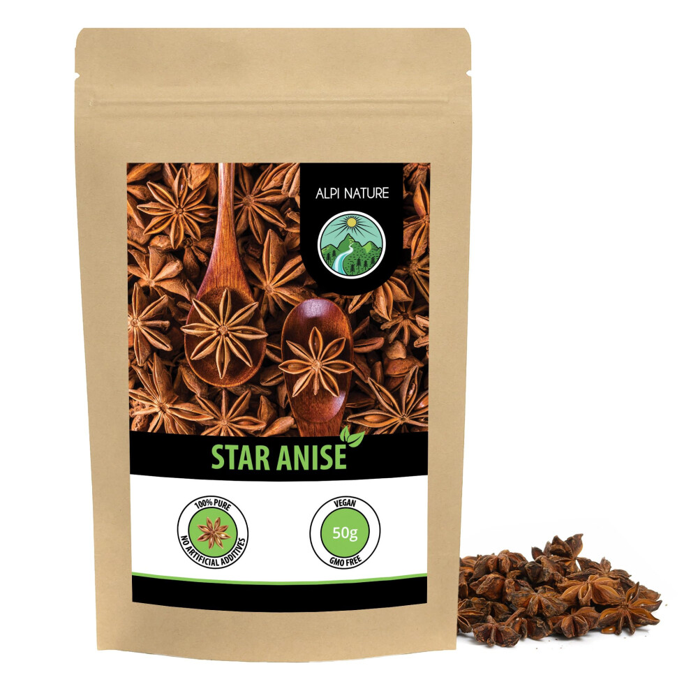 Alpi Nature Star Anise Whole 50G 18 Oz Whole Star Anise Pods For Cooking An