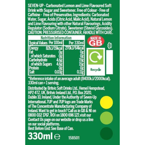 7UP Regular 8 x 330ml Cans 1