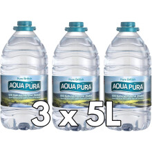 Aqua 5 Litre Still Natural Mineral Water 5L Pack of 3