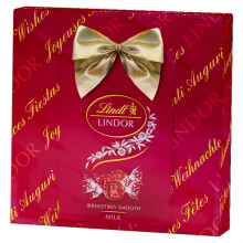 Lindt Lindor Milk Chocolate Wrapped Gift Box – Large 287g – Smooth Melting