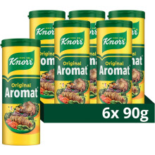 Knorr Aromat Original All Purpose Savoury Seasoning free from artificial colours and preservatives for vegetables, rice, pasta or salads 6x 90 g